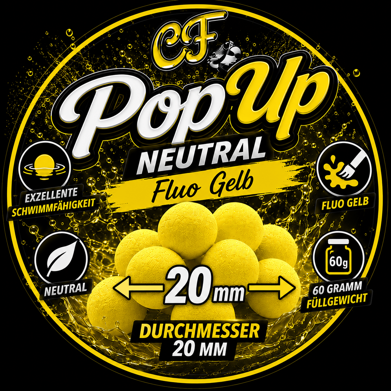 CF PopUp | neutral | Fluo Gelb | 20 mm